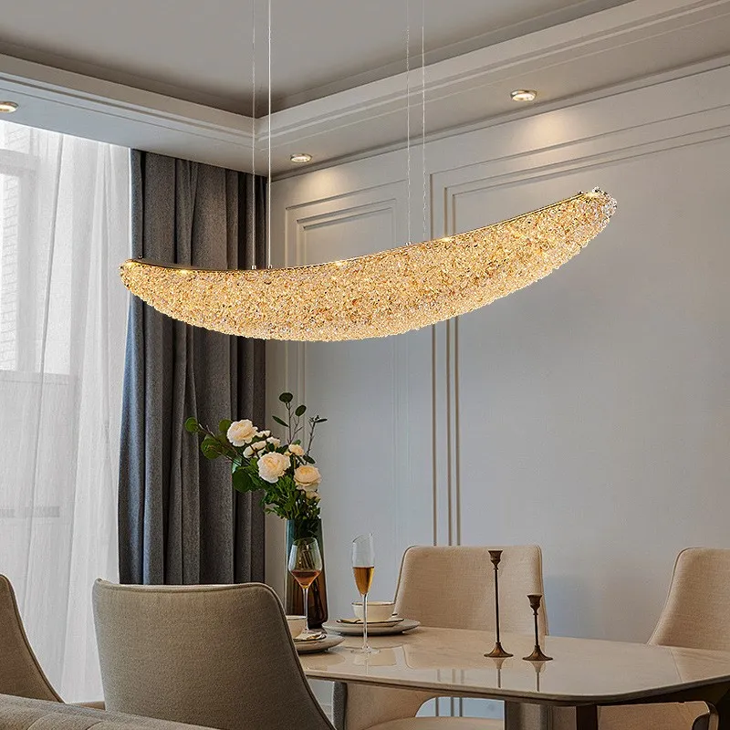 2024 neue europäische Wohnzimmer Kristall Kronleuchter Licht Luxus Dekoration voller LED Ring Design Esszimmer Schlafzimmer Hand Lampe