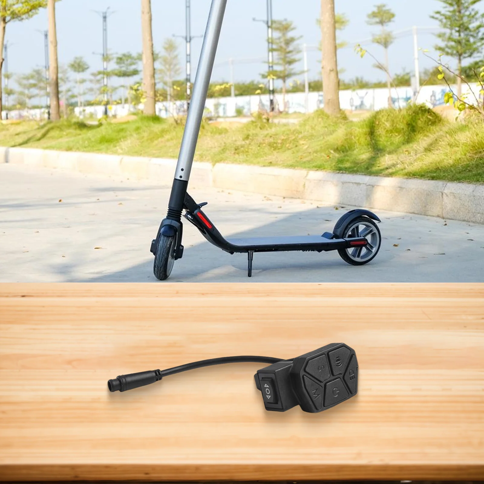 

1Pcs Electric Scooter Integrated Control Button 7 Function For Steering Headlight 6 Pin Waterproof Head Switch