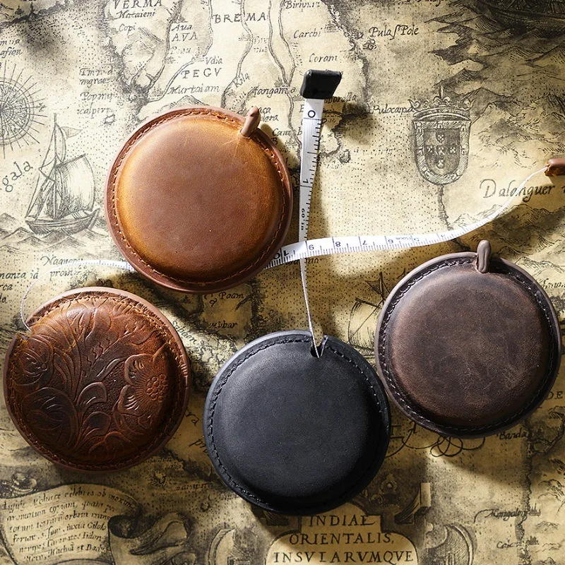 

1PCS Handmade Mini Leather Tape Measure with Keychain (Genuine Leather) for Home/Indoor Measuring Keychain tape measure