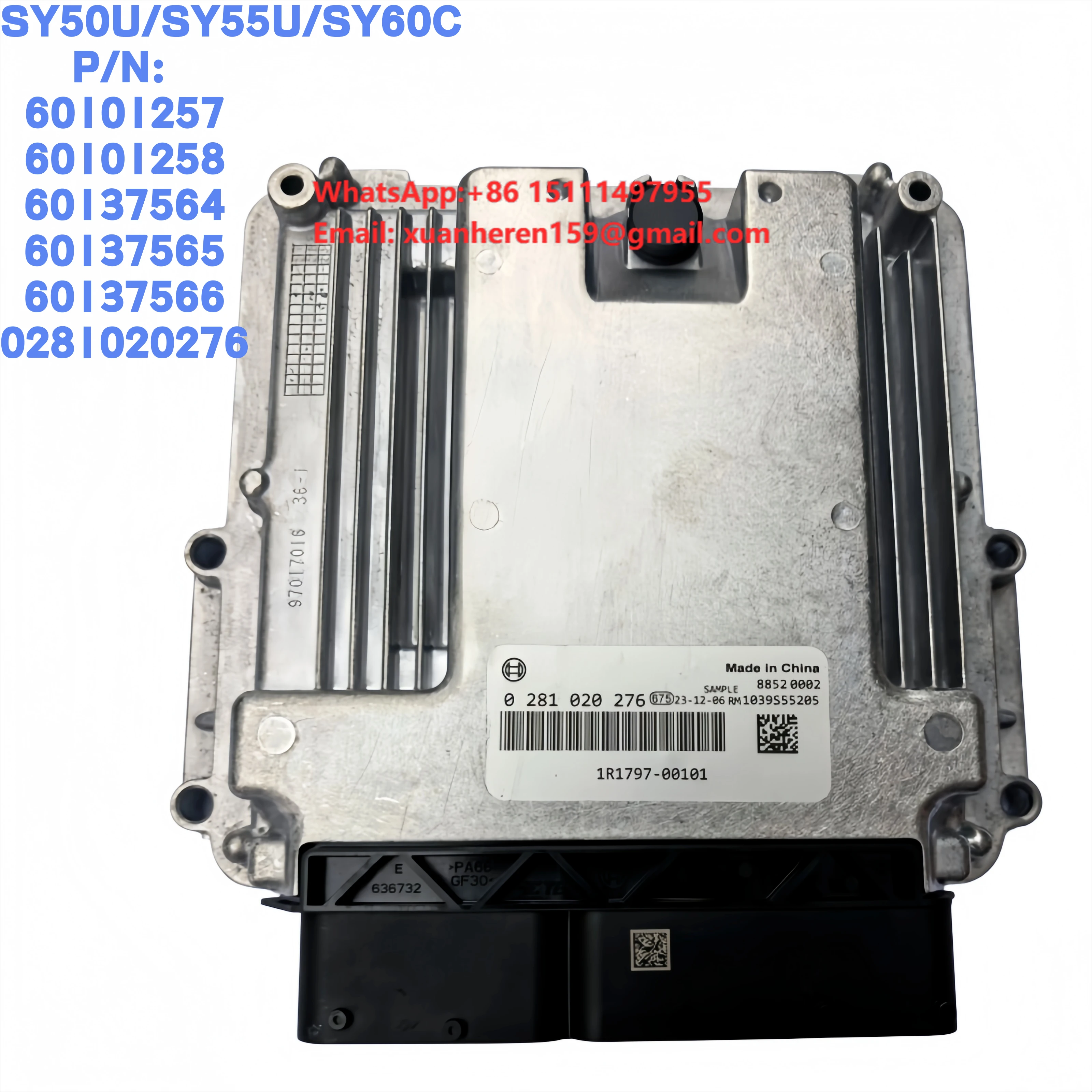 Sany Excavator SY50U/SY55U/SY60C Original Engine Computer Board 0281020276 60101257 60101258 60137564 60137565 60137566 60022091