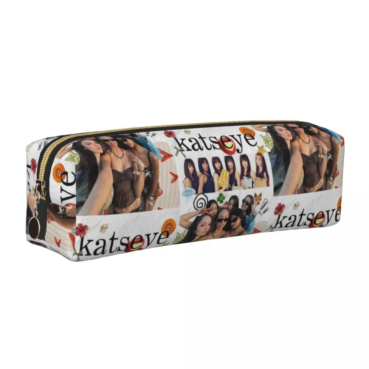 

Cute Katseye Poster Pencil Cases Pencilcases Pen Box for Girls Boys Big Capacity Bag School Supplies Gifts Accessories