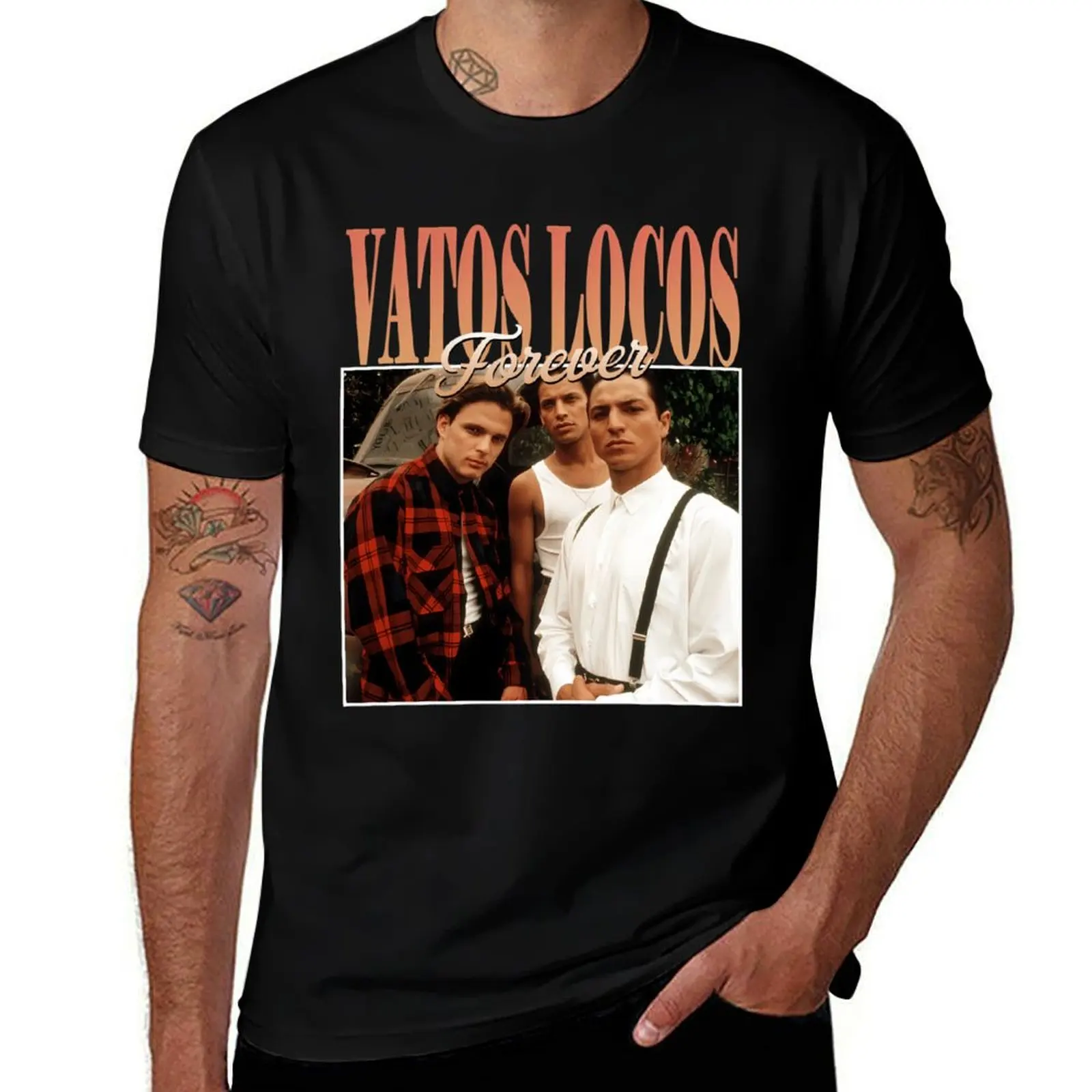 Vatos-Locos-Forever-Blood-In-Blood-Out-1993 T-Shirt Large Size Casual Short Sleeve Top T-Shirt