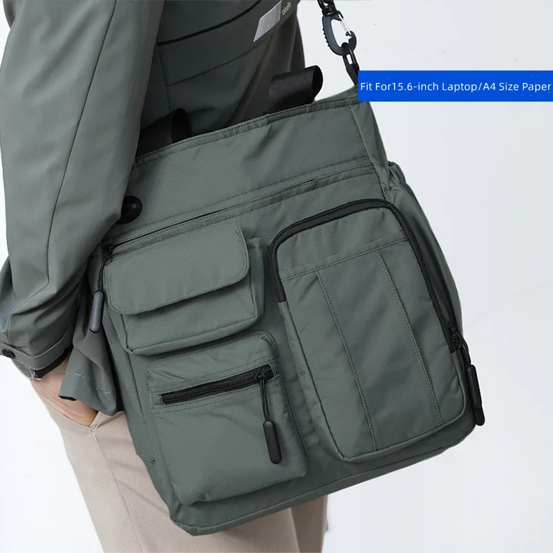 New Business Men Shoulder Bag Multifunctional 14 /15.6 Inch Tablet  Document Handbag Waterproof Cross Bag Leisure Briefcase