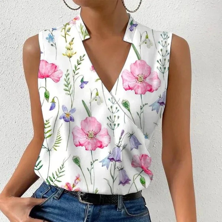 Blusas Para Mujer V-neck Pullover Printed Women Chiffon Shirt Tops Summer Loose Fitting Blouse Femme Blusas Mujer Elegantes