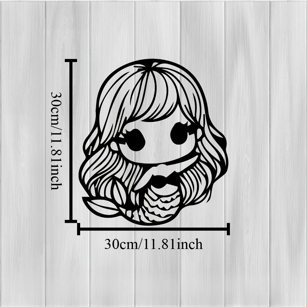 CIFBUY Cute Mermaid Metal Wall Art Rustproof Iron Sculpture Ocean Theme Home Decor For Bedroom Garden Fence Fantasy Lover