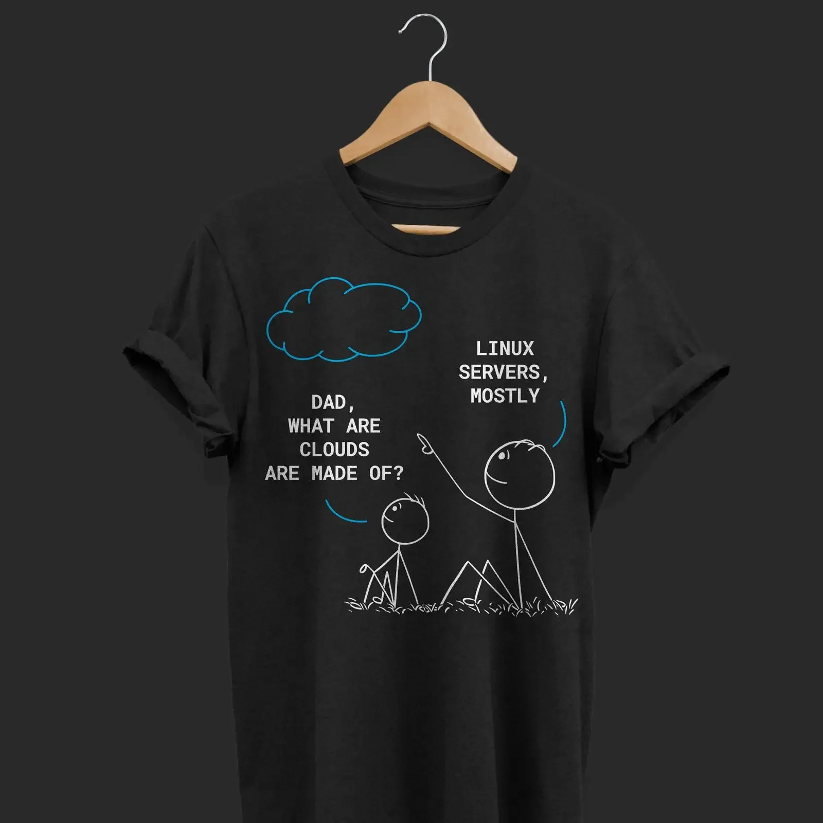 Funny What Are Clouds Made Of Linux Servers T Shirt Dad Joke Sys Admin Programmer Coder Web Dev IT Nerd  vintage Washed