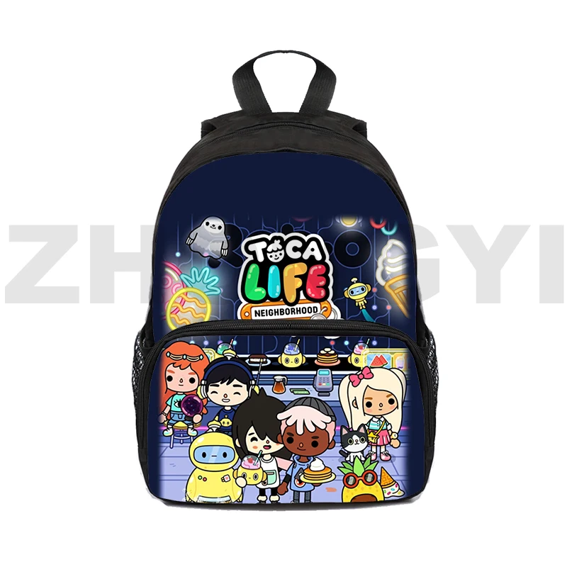 

3D Anime Mini Bag Kindergarten Toca Life World Backpack Back To School Children 16 Inch Toca Boca Game Bookbag Kids Mochila