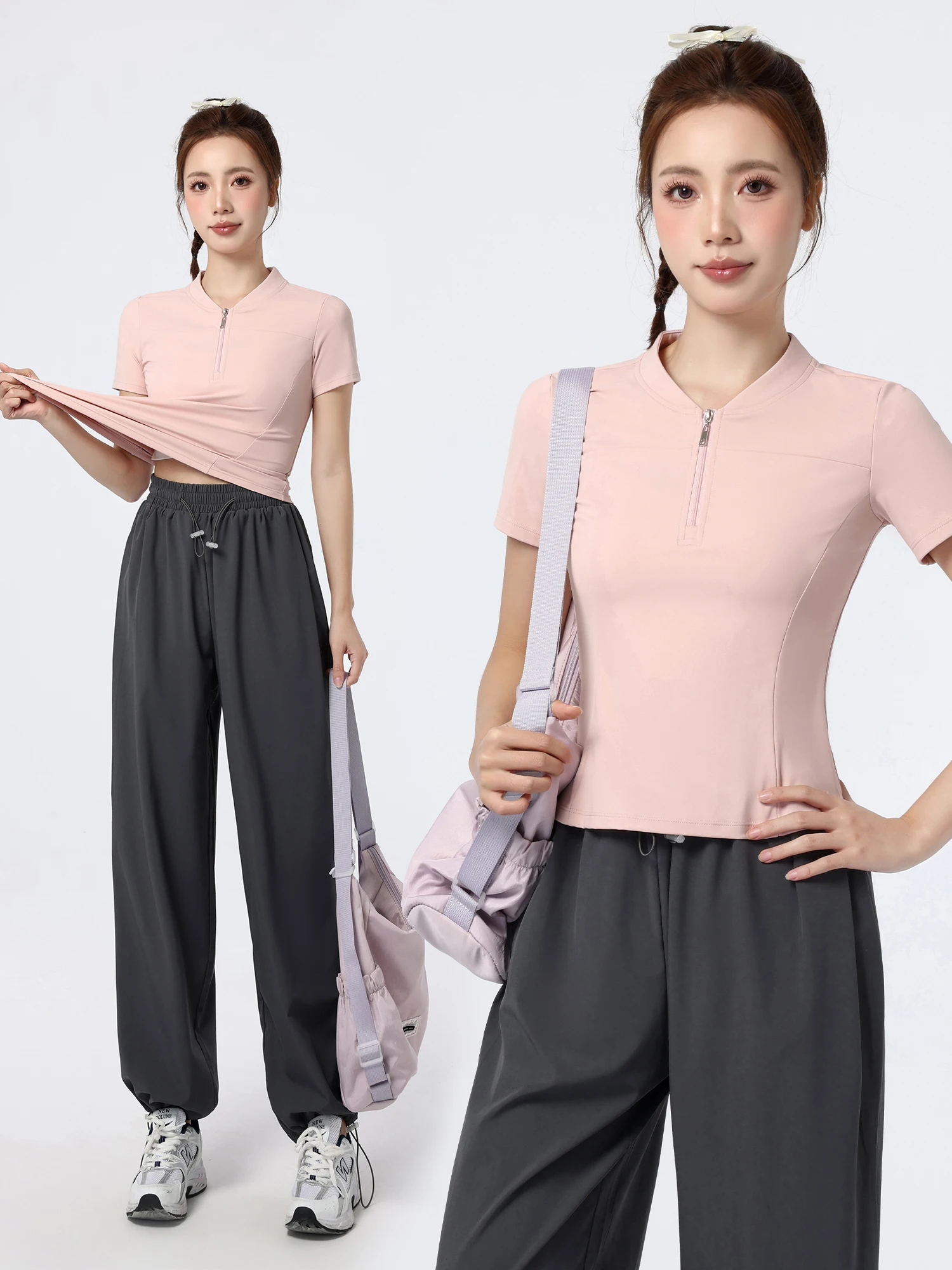 

Women's Sportswear Set Qui Dry Fitn Training ort Sve Casual Outdoor Morning Run Clothes High Waist Long Pants