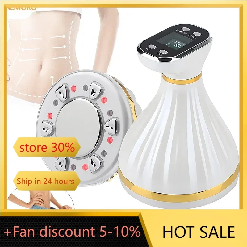 7 in 1 Electric EMS Body Ultrasonic Massager Massage with LCD Display Guasha Scraping Vacuum Suction Cup IR Heating Fat Burner S