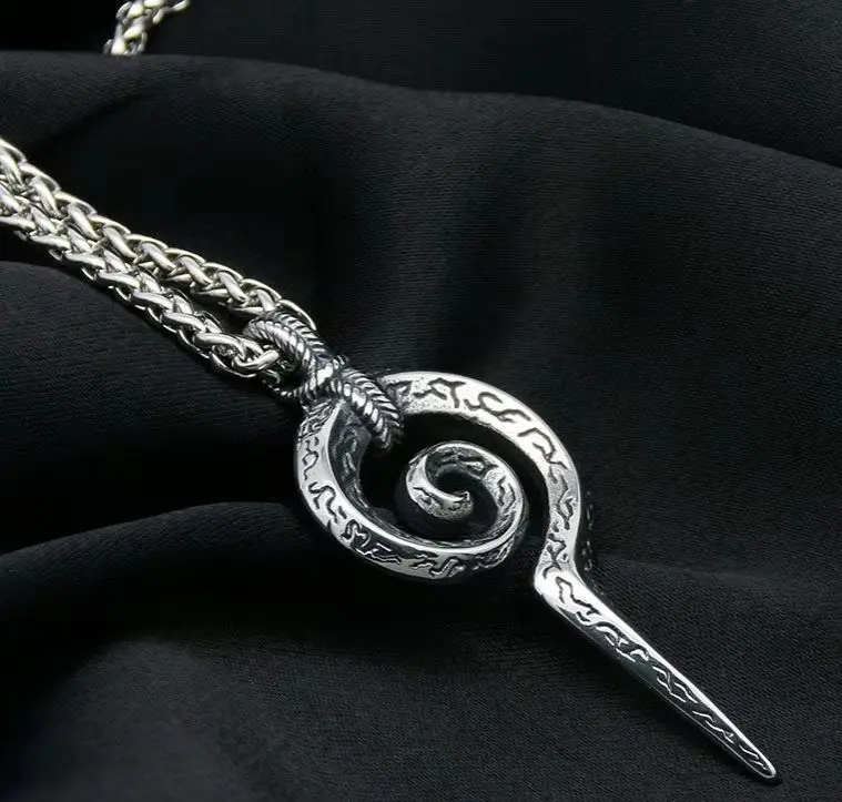 

Maya Totem (x-25) snake scepter personalized titanium steel necklace punk hip-hop chain necklace pendant