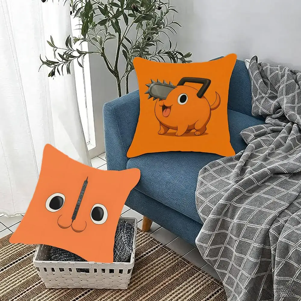 Adorable Fiery C-Chainsaw Man Pochita Cushion Cover Fluffy velvet Nordic style plush Living room sofa decorative