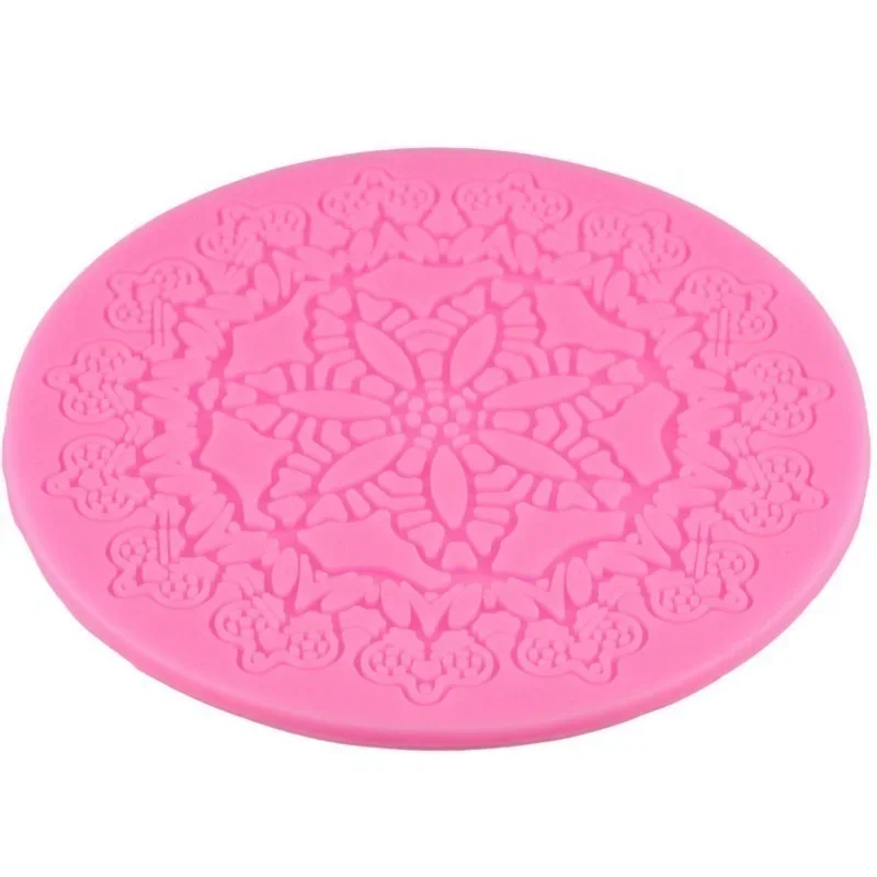 1PCS Round Crown Shape Cake Silicone Mat Sugarcraft Fondant Cake Decorating Tools Kitchen Baking Silicone Lace Molds