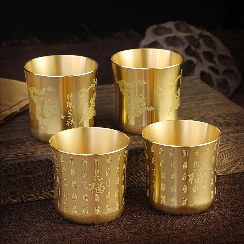 

**Brass Tea Cups Tea Mug Homeware China Antique Bar Drinkware Ancient Teacup for Drink Tea Coffee Tabletop Home Office Decor