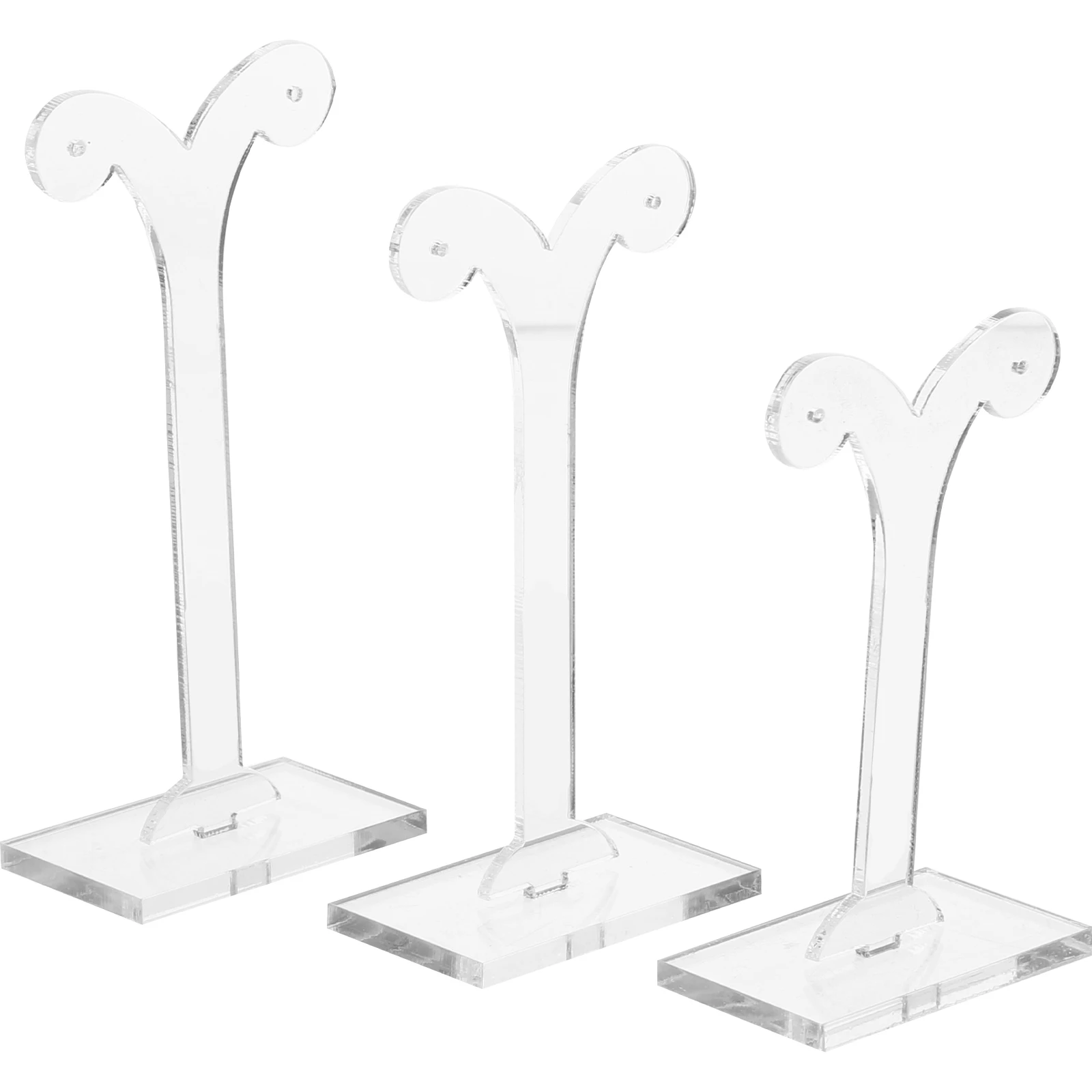 

3pcs Acrylic Earring Display Rack Sprout Shaped Sturdy Holder For Dangle Drop Earrings Desktop Jewelry Storage Shelf Countertop