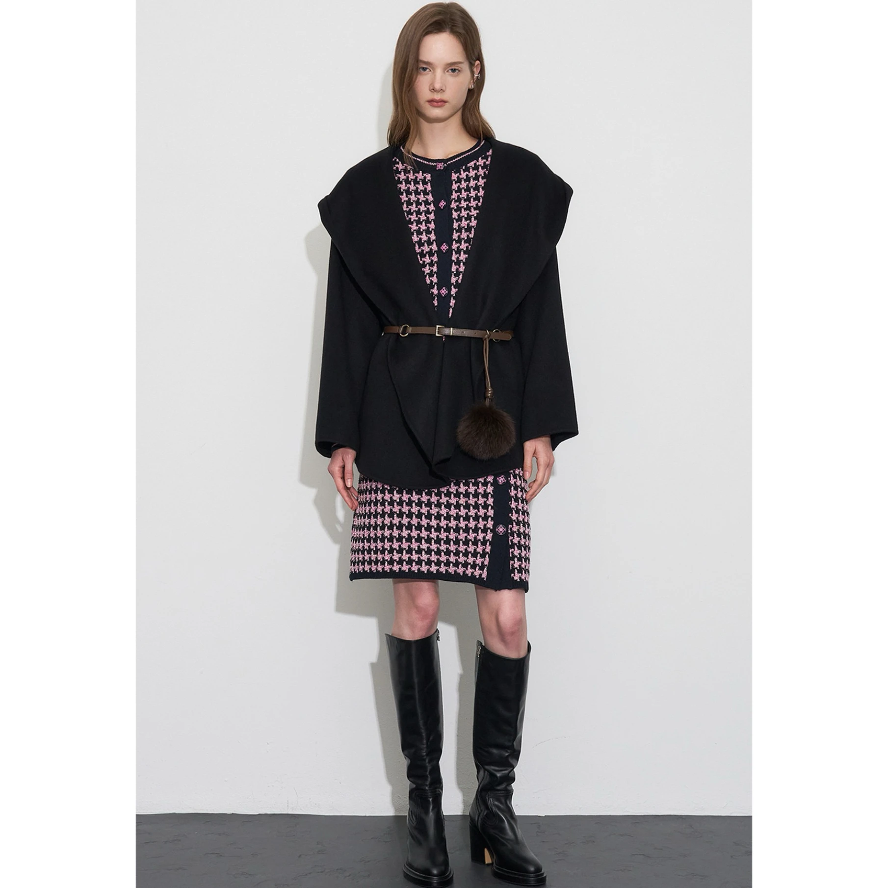 

Lemon Cheese 0BZ25 Осеннее повседневное пальто с капюшоном и поясом, универсальное утягивающее пальто-камер, женское длинное пальто све