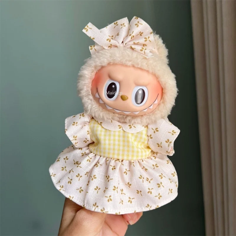 

New Mini Plush Doll'S Clothes Outfit Accessories for 17cm Labubu Clothes Diy Accessories Gift （no Doll No Shoes）