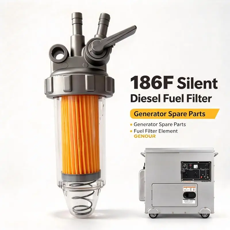 Fuel Filter Assy Silent Type Fit for 178F 186F 186FA 3KW KAMA Kipor air-cooled Diesel Generator 5kw-7kw fuel filter accessories