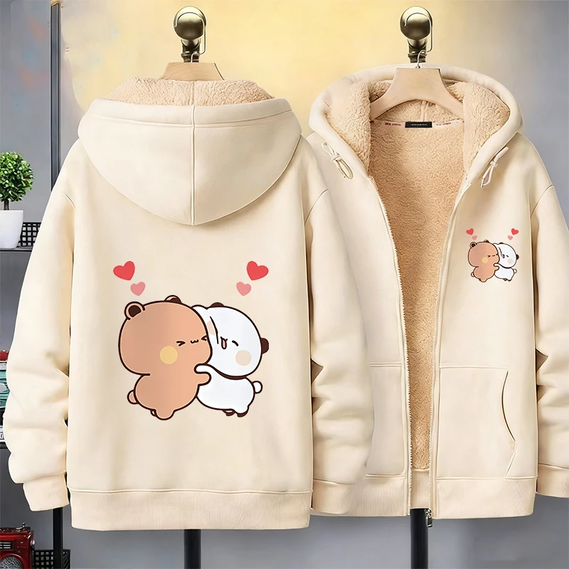

Bubu Dudu Thick Hooded Jacket Yier Bear Panda Winter Warm Coat Adult Fleece Jacket Thermal Long Sleeve Cute Couple Outfits Gift