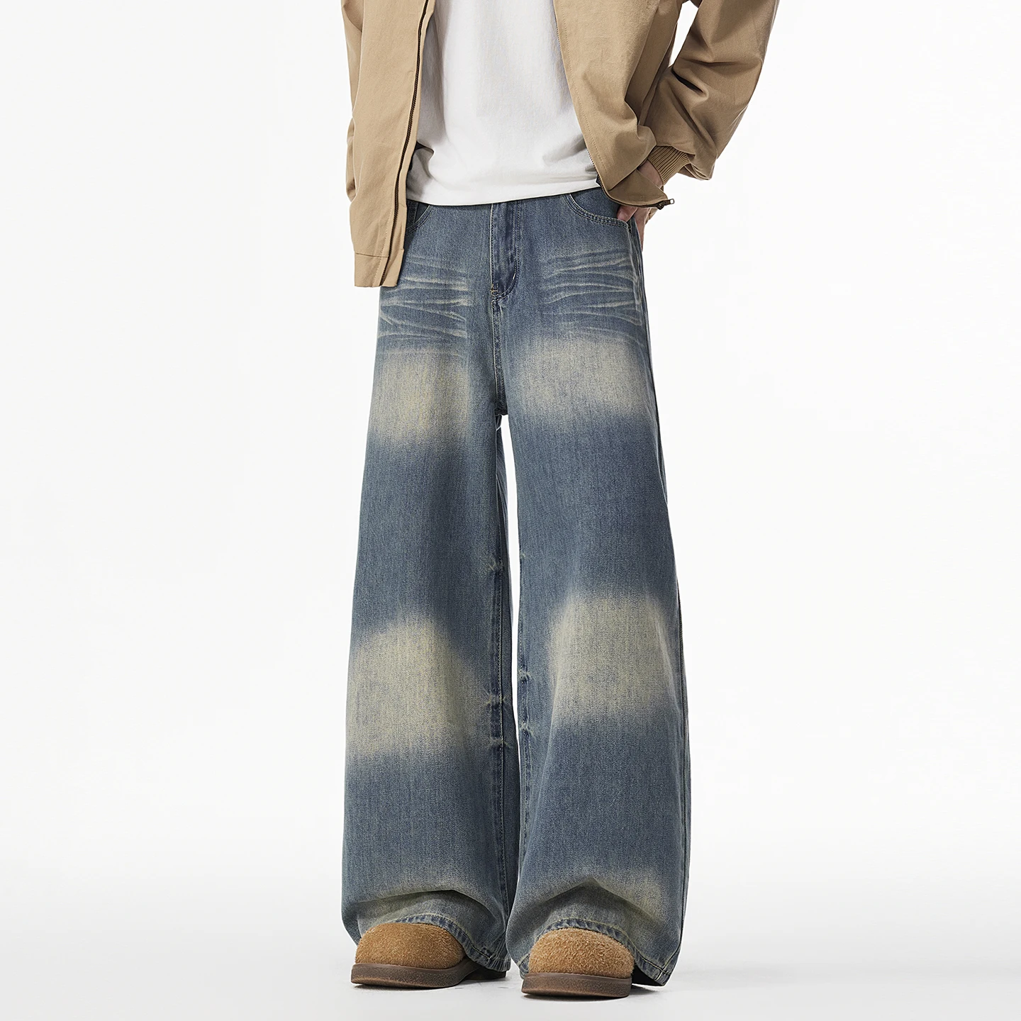 

Jeans High Street N Retro Men's 2025 Autumn and Winter New Style Pants Baggy Handsome Wash Large Size Straight Pants