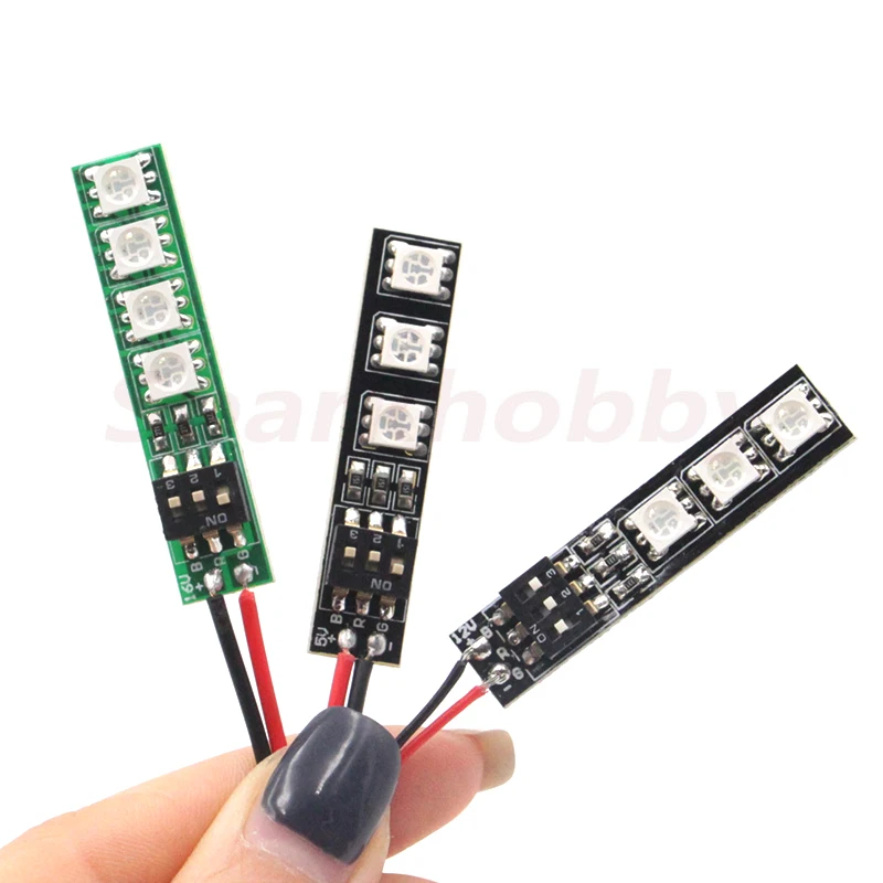 RGB LED 7 luci a colori scheda 5V 12V 16V con DIP Switch 5050 perline lampada connettore JST per elicottero aereo multirotore RC FPV