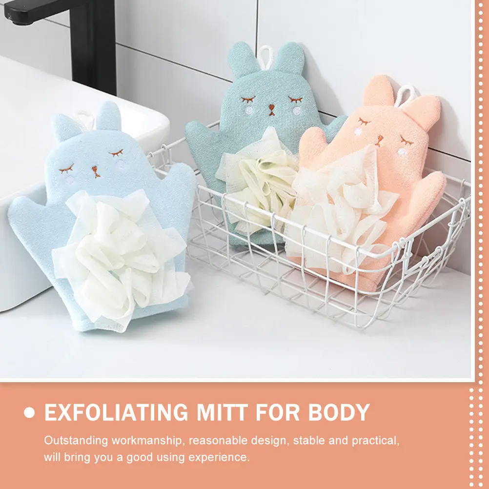 

Набор из 3 улучшенных отшелушивающих мочалок-рукавиц для душа, двусторонние, для нежного пилинга тела, для душа, спа и очищения кожи