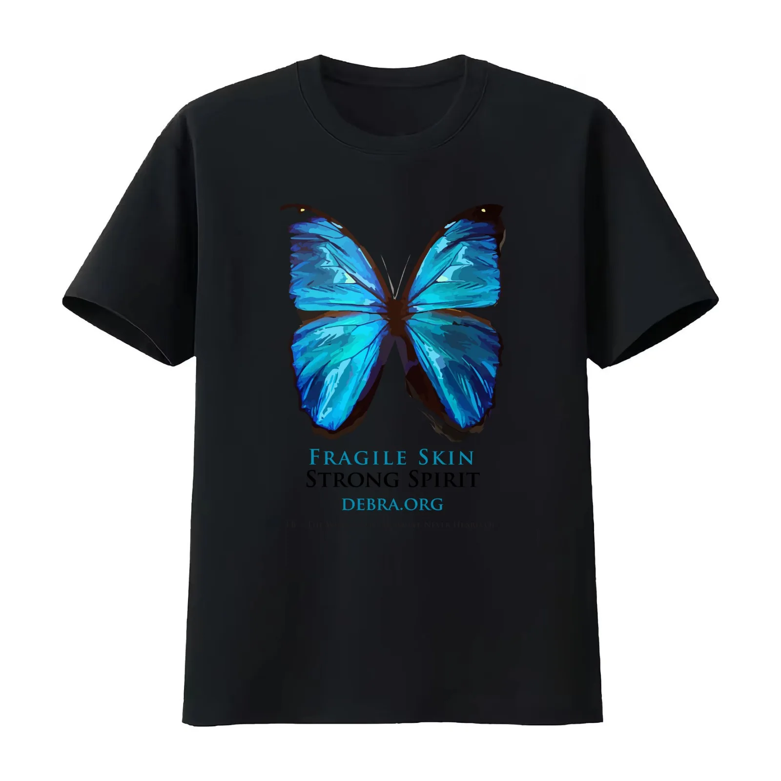 Beautiful Blue Butterfly Proceeds donated to DebRa.org T-Shirt Summer Casual Cotton Tee Oversized Streetwear Tops 100% Cotton
