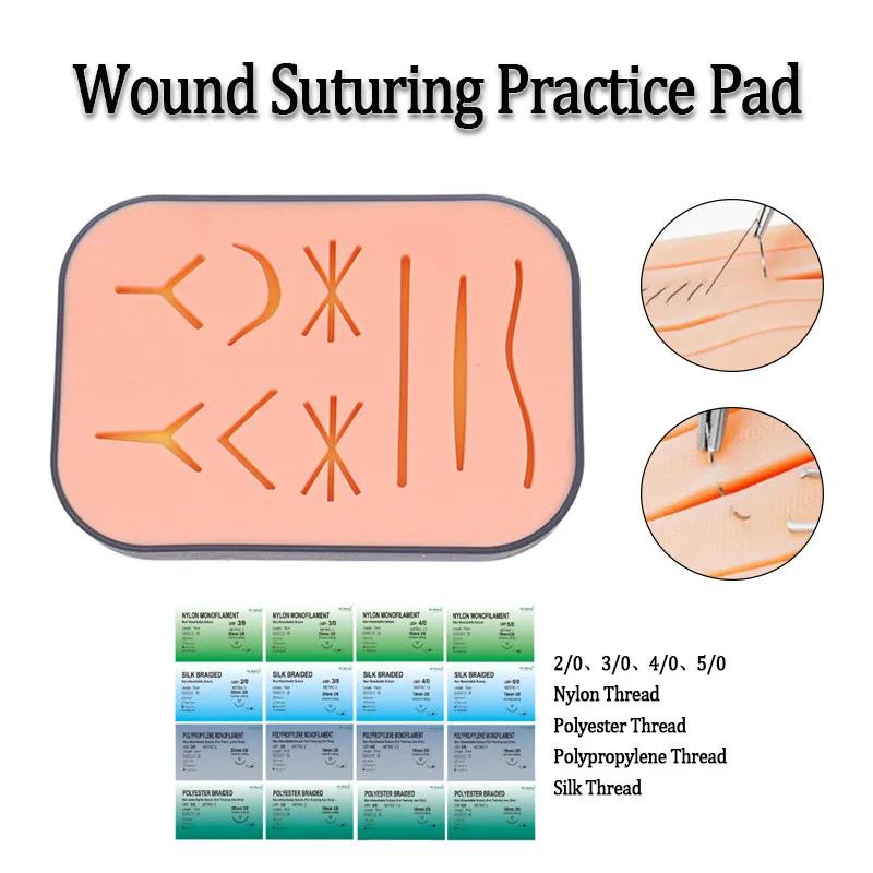 Multiple Wound Suture Module Reusable 3 Layer Silicone Suture Practice Pad Teaching Model
