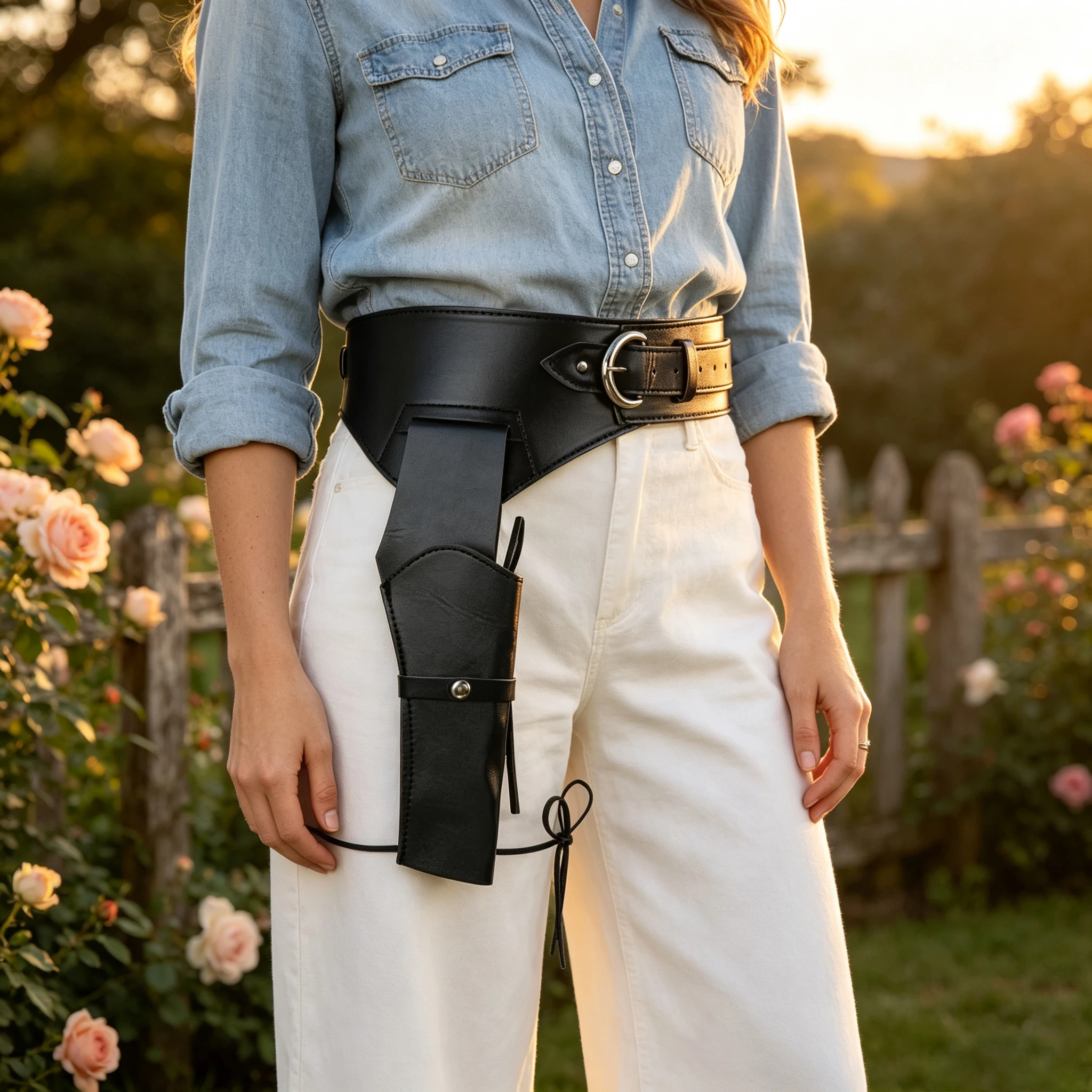 Western Cowboy Wide Belt With Holster Phone Pouch, Vintage Ranger Utility Waist Belt, Pirate Medieval Cosplay Costume Belt For H