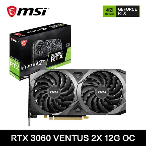 MSI GeForce RTX 3060 VENTUS 2X 12G OC 게임용 그래픽 카드 12GB GDDR6 192비트 HDMI DP PCI-E 4.0 8핀 데스크탑 완전 새 비디오 카드