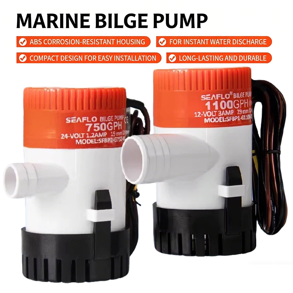 12V Submersible Bottom Suction Pump for Marine Drainage and Aquarium Water Transfer,Water Pump Suitable for Seawater Pumping