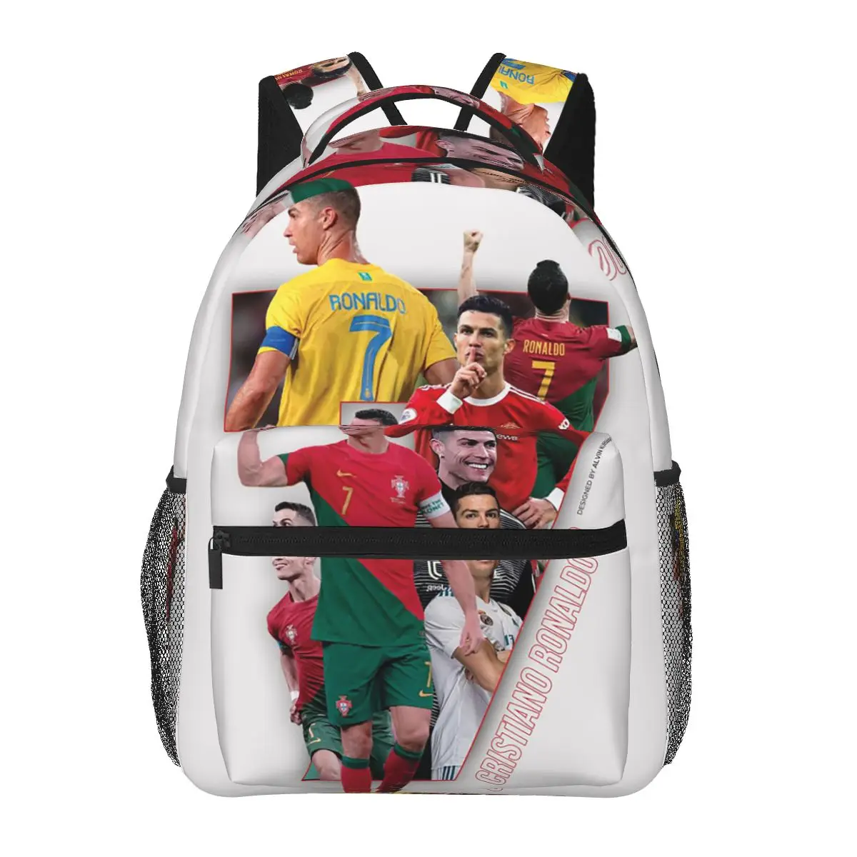 

Soccer Cr7 C-Cristiano R-ronaldo Backpack Daypack Large Capacity Children BookBag School Bag Shoulder Bags for Men Women