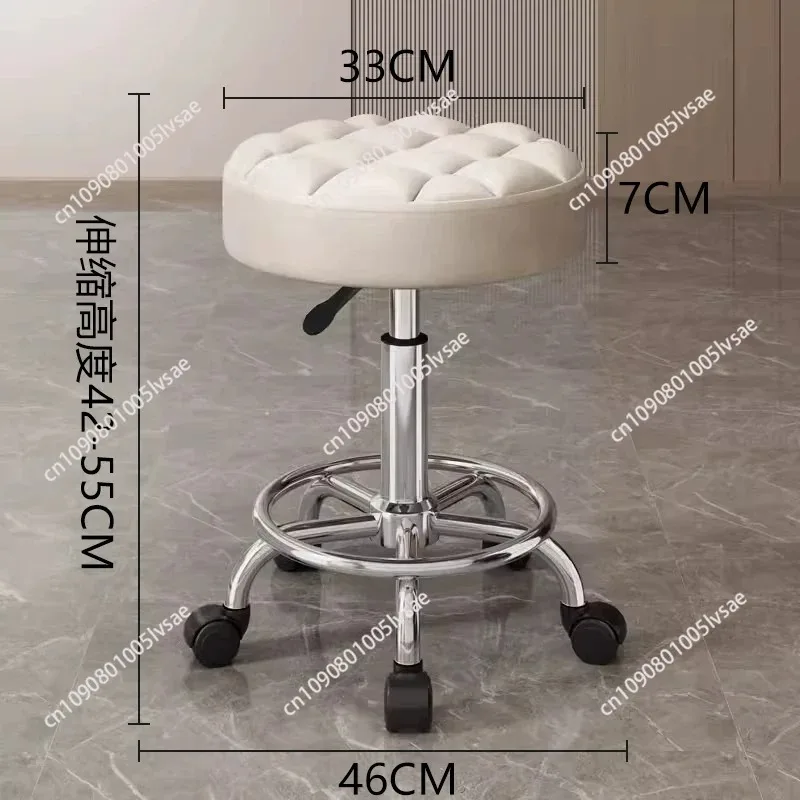 Barber Nail Salon Chair Swivel Wheels Rotating Salon Hair Stylist Barbershop Equipment Furniture Professional Rolling Silla - view 2
