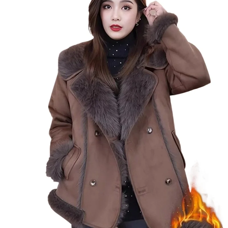

Good-looking New Winter Thickened with Cashmere High-grade Sense of Autumn and Winter Fur Coat Fur One Lamb Wool Coat Female