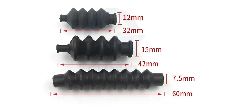 RC Boat Waterproof Bellow Rubber sleeve+Aluminum Base 27mm/32mm/37mm/42mm/60mm fitting RadioBox/Servo Push Rod Seal Rudder Parts