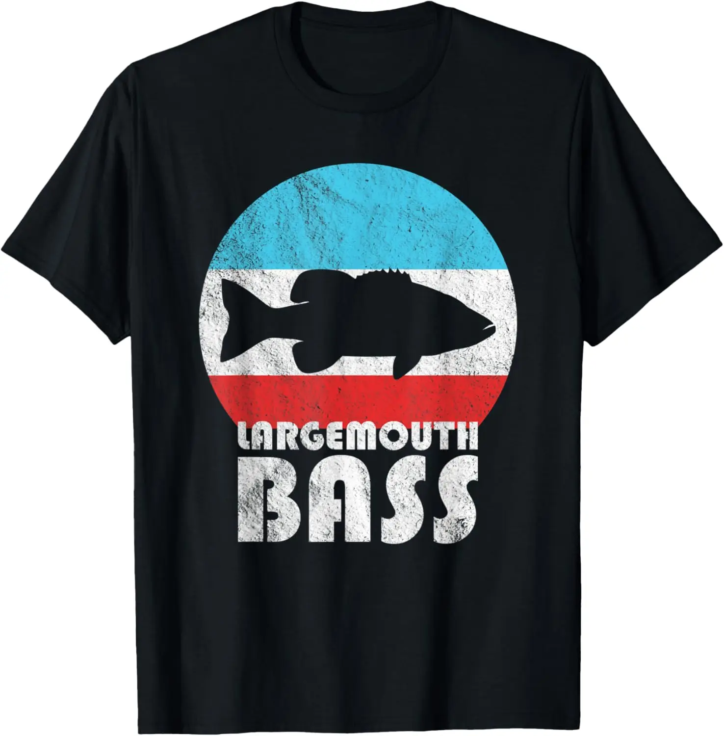 

Винтажная подарочная футболка с силуэтом в стиле ретро Largemouth Bass Fishing
