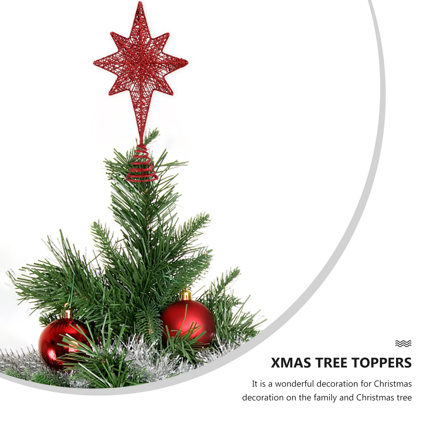 

Christmas Star Tree Topper Elegant Blue Eight Pointed Design Easy Fit for Small Tabletop Xmas Tree Festival Party Decor