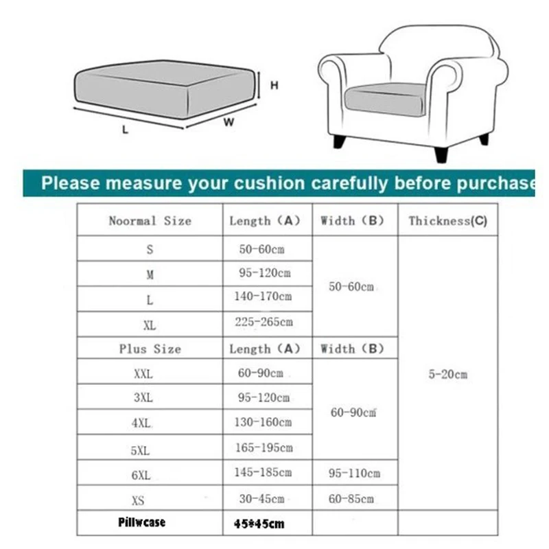 1Pcs Solid Color Sofa Seat Cushion Cover For Pets Kids Elastic Funiture Protector Washable Removable Couch Slipcover