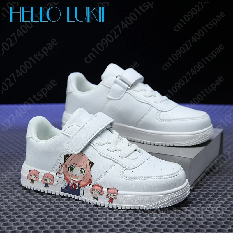 2025 حذاء أطفال أبيض جديد Spy x Family للأولاد والبنات والشباب والطالبات حذاء كاجوال مريح أبيض مقاوم للاهتراء #4