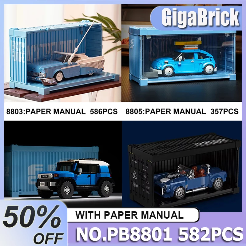 

Unique MOC Technical Crafted Racing Car Model PB8801 Camper Container Building Block Bricks Assembly Toys Kids Christmas Gifts
