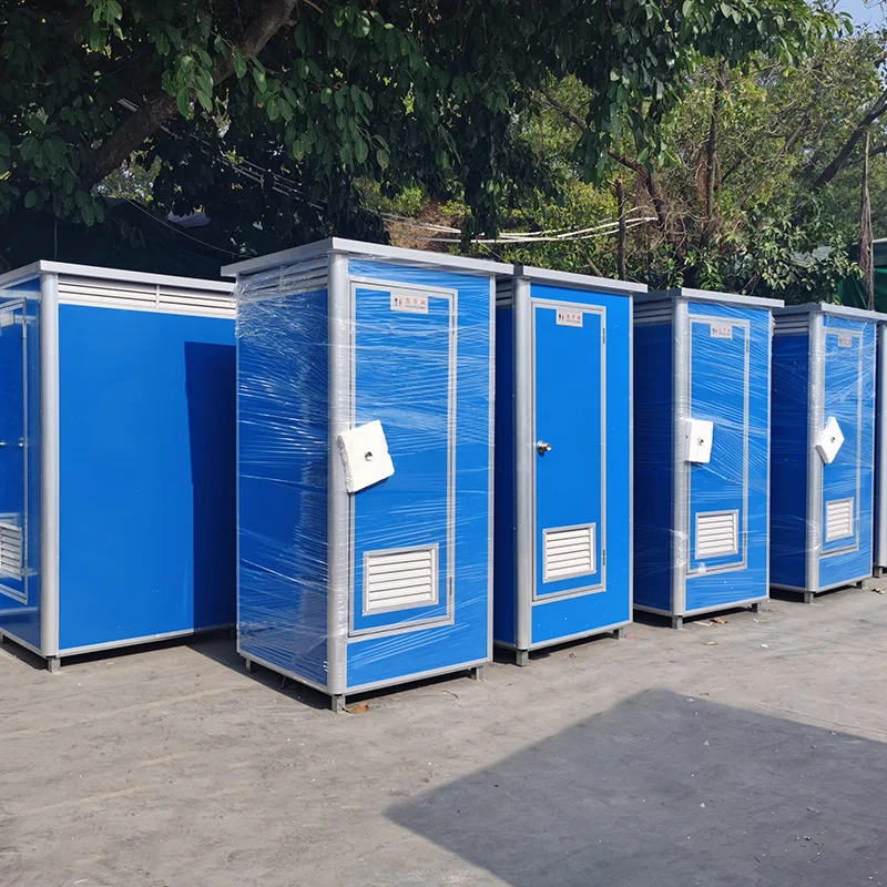 Prefabricated Shower Cabin Single Double White Blue Gray Outdoor Public Bathroom Mobile Portable Toilet Unit view 5