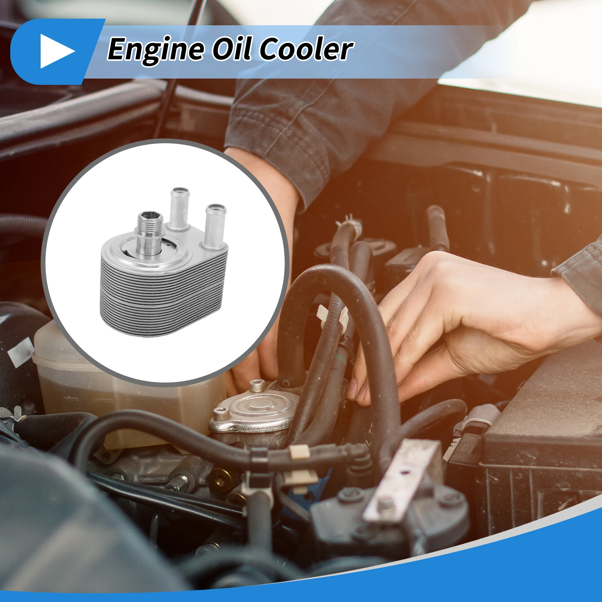 UXCELL Engine Oil Cooler for Ford E-150 Econoline 2008 No.2C2Z6A642AA/2C2Z6A642BA 1 Set