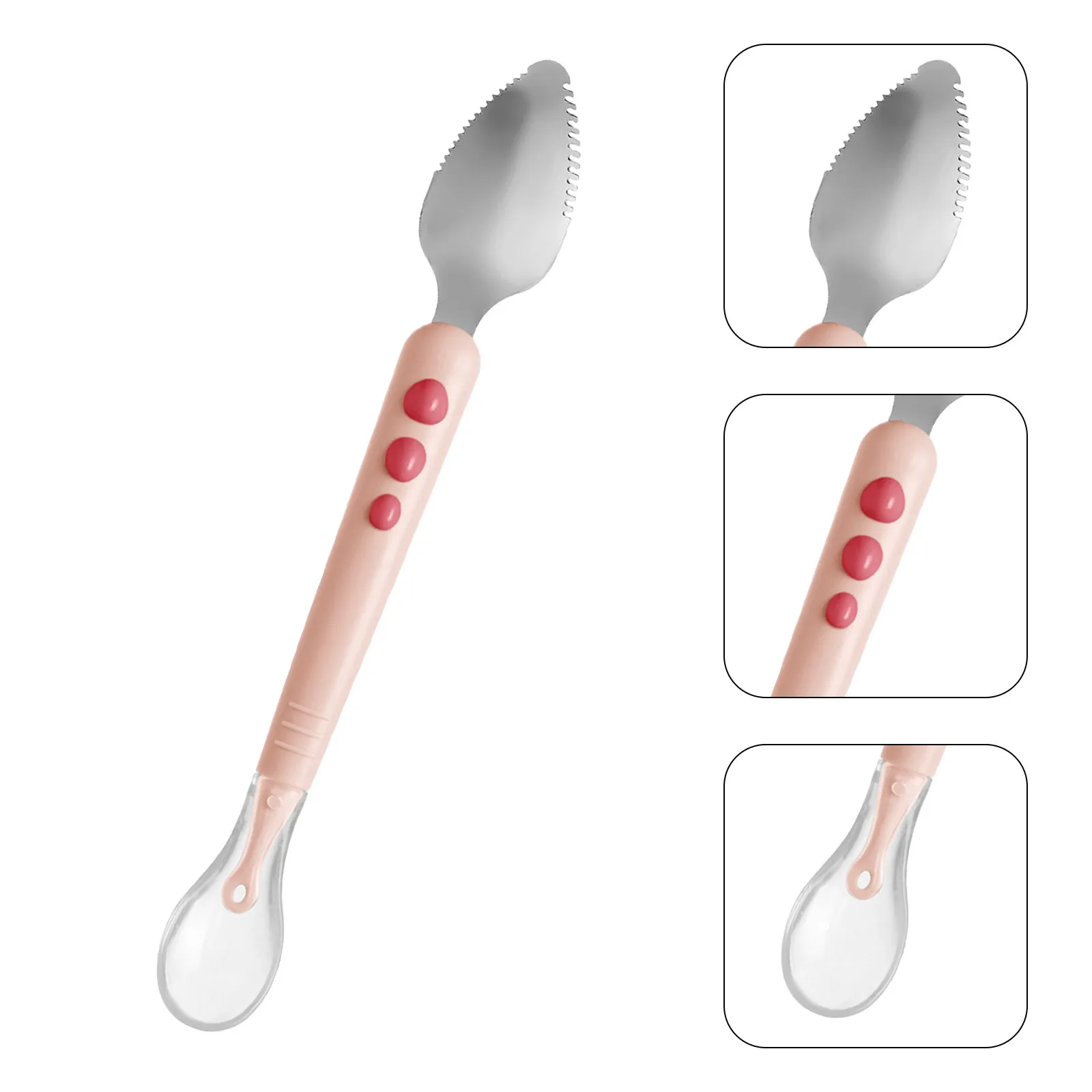 

Double Head Baby Fruit Puree Spoon Premium Silicone Infant Feeding Training Spoon Portable Storage Box Baby Feeding Supplies