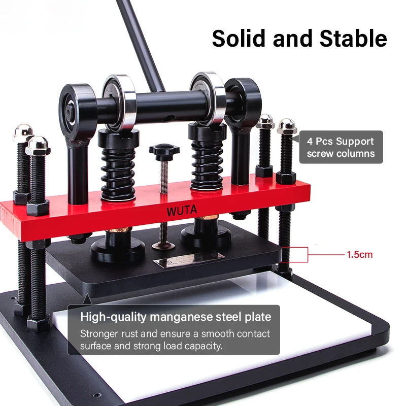 WUTA Pro Leather Cutting Machine Manual Die Cutter Embossing Shaping Tools Hand Press Mold DIY Punching Fabric Paper (Size L)
