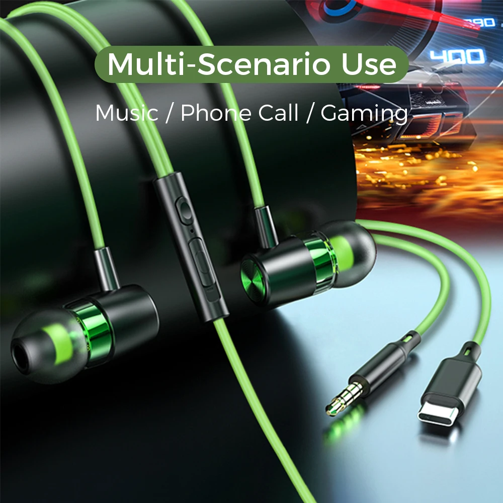 Wired Headphones USB Type C HiFi Bass Earphones 3.5mm In Ear Headset For Samsung Galaxy Z Fold 7 S25 Ultra S24 Edge A56 Earbuds