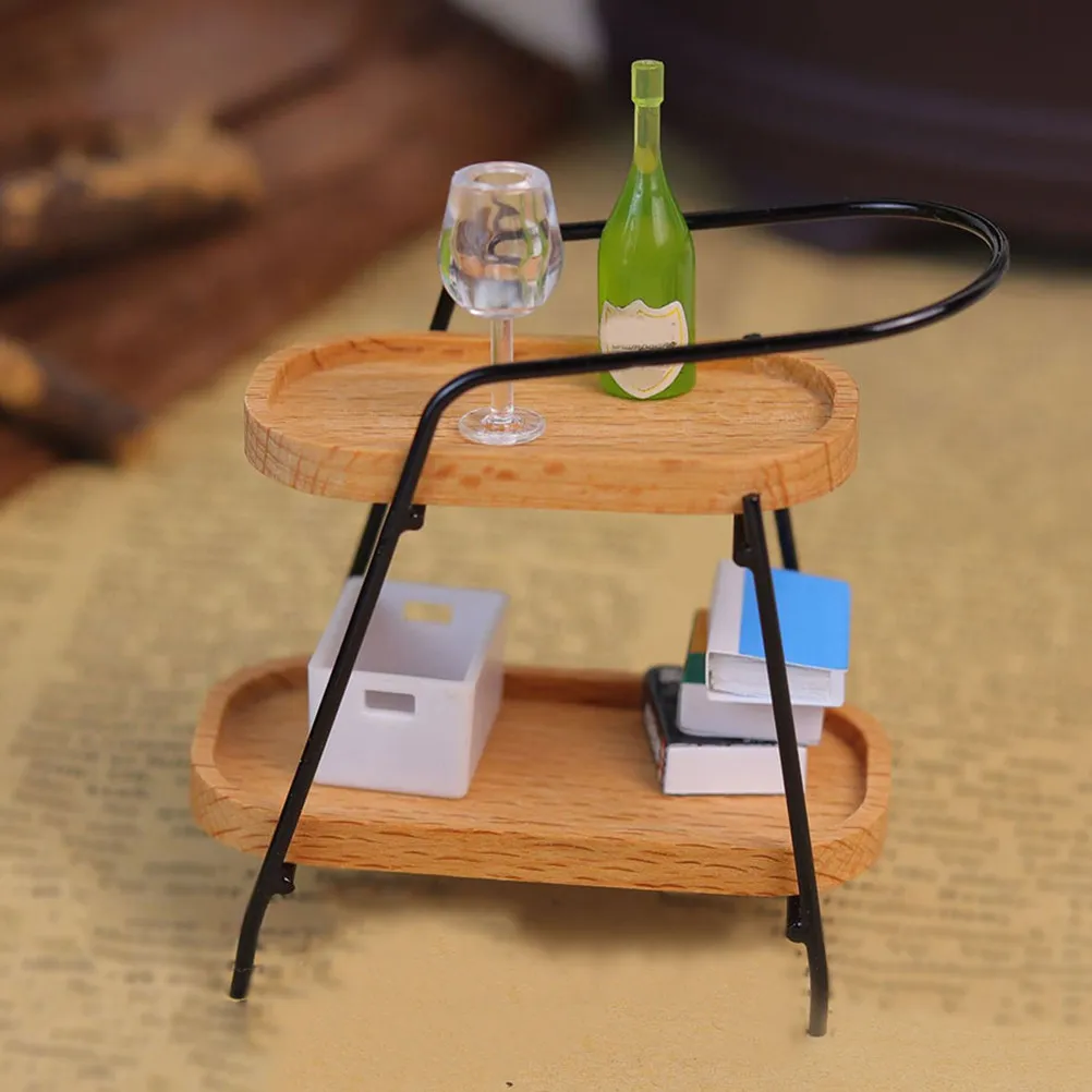 

2Pcs Miniature Wooden Storage Shelf Mini House Furniture Display Stand for Plants Books and Decorations Mini Storage Rack