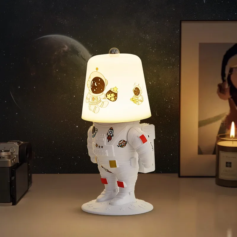 Nice Creative Astronaut Moon Night Lights Rechargeable Table Lamps Children's Room Decoration