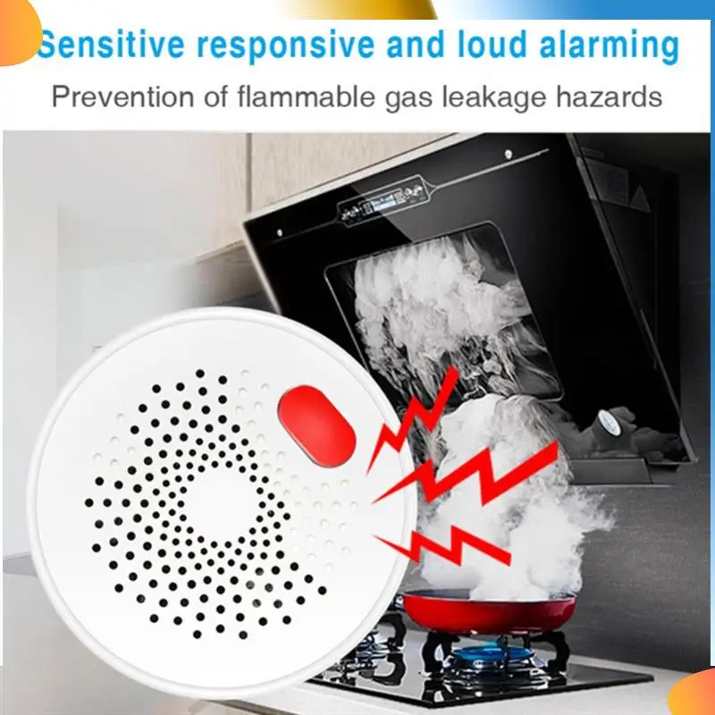 

B48A Smart Gas Leakage Detector Highly Sensitive Combustible Gas Alarm LPG Natural Gas Sensor EU PLUG