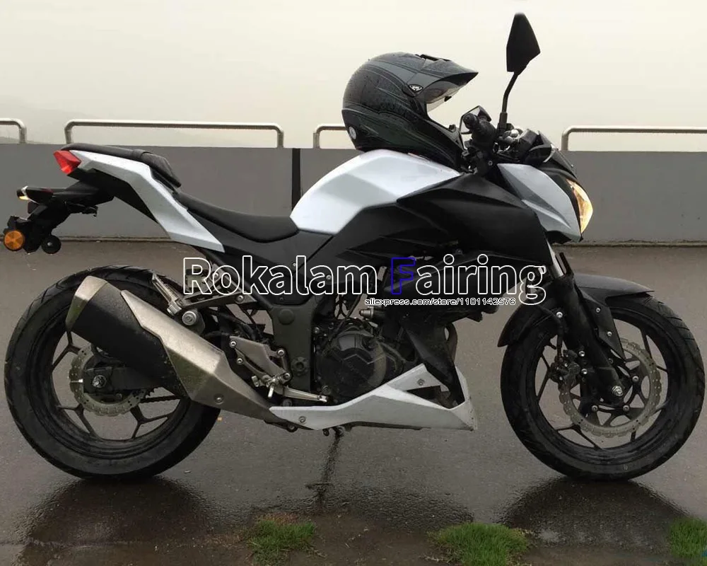 

For Kawasaki Z300 Z250 2015 2016 Z 250 Z 300 15 16 White Black Bodywork Sports Fairing Kit (Injection molding)