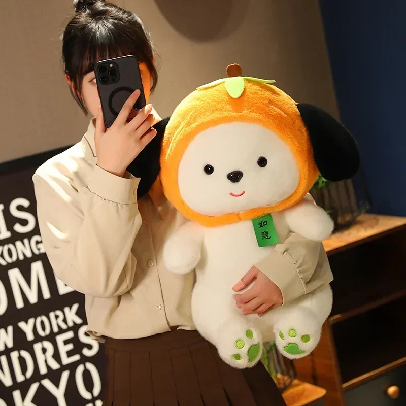 Kawaii Grappige Persimmon Puppy Knuffel Leuke Gevulde Dieren Kleine Hond Plushie Pop Anime Zachte Kinderen Speelgoed voor Meisjes Jongens Presenteert