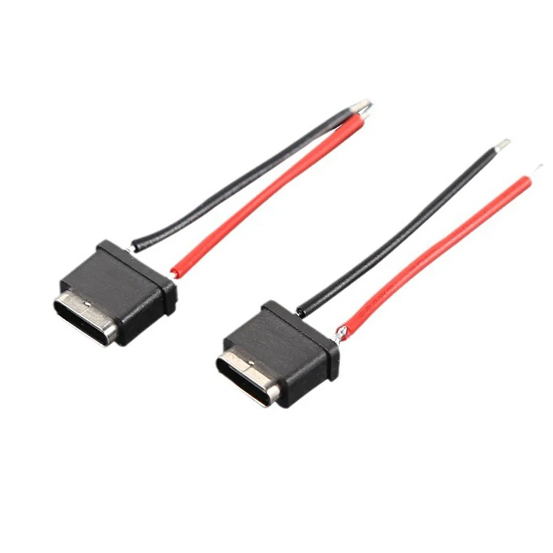 

10PCS Type-C 2p Welding Wire Type Waterproof Belt Connector Charging Special Interface Ipx7